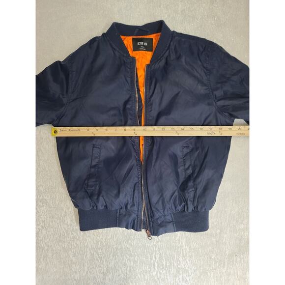 ACTIVE USA women's navy blue bomber jacket Size medium military - Picture 5 of 9